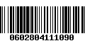 Código de Barras 0602804111090