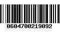 Código de Barras 0604700219092