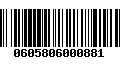 Código de Barras 0605806000881