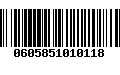 Código de Barras 0605851010118