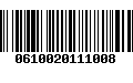 Código de Barras 0610020111008