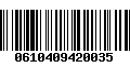 Código de Barras 0610409420035