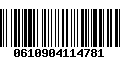 Código de Barras 0610904114781