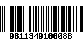 Código de Barras 0611340100086