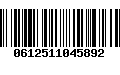 Código de Barras 0612511045892