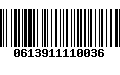 Código de Barras 0613911110036