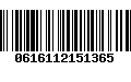 Código de Barras 0616112151365