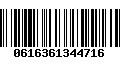 Código de Barras 0616361344716
