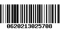 Código de Barras 0620213025708