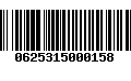 Código de Barras 0625315000158