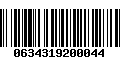 Código de Barras 0634319200044