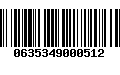 Código de Barras 0635349000512