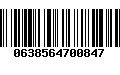 Código de Barras 0638564700847