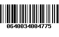 Código de Barras 0640034004775