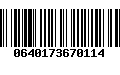 Código de Barras 0640173670114