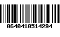 Código de Barras 0640410514294