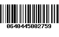 Código de Barras 0640445002759