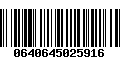 Código de Barras 0640645025916