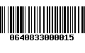 Código de Barras 0640833000015