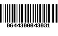 Código de Barras 0644300043031