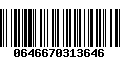 Código de Barras 0646670313646