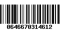 Código de Barras 0646670314612