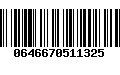 Código de Barras 0646670511325