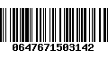 Código de Barras 0647671503142