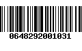 Código de Barras 0648292001031