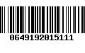 Código de Barras 0649192015111