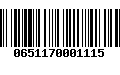 Código de Barras 0651170001115