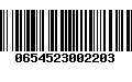 Código de Barras 0654523002203