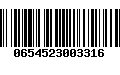Código de Barras 0654523003316