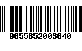 Código de Barras 0655852003640