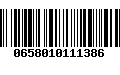 Código de Barras 0658010111386