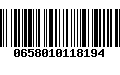 Código de Barras 0658010118194