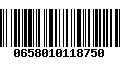 Código de Barras 0658010118750