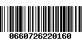 Código de Barras 0660726220160