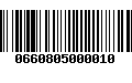 Código de Barras 0660805000010