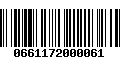 Código de Barras 0661172000061