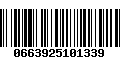 Código de Barras 0663925101339