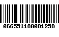 Código de Barras 066551180001258