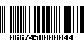 Código de Barras 0667450000044