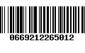 Código de Barras 0669212265012