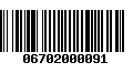 Código de Barras 06702000091