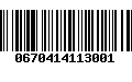 Código de Barras 0670414113001