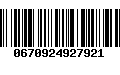 Código de Barras 0670924927921