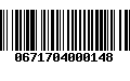 Código de Barras 0671704000148