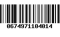 Código de Barras 0674971104014