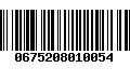 Código de Barras 0675208010054